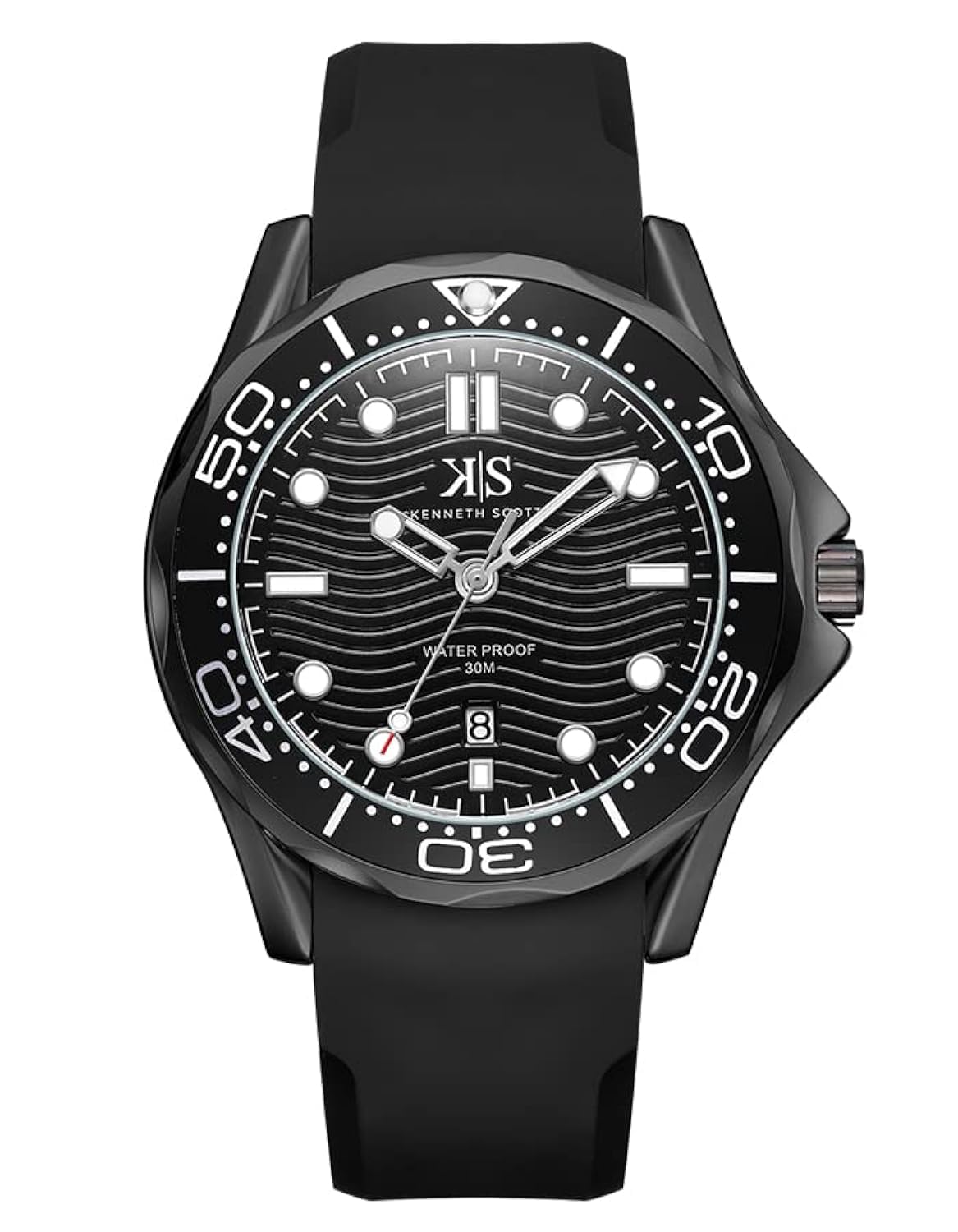 Kenneth Scott Mens Black Dial Analog Watch - K22009-BSBB, Black, 48 mm, Strap (B0BHZQZMNS) Amazon Price History, Amazon Price Tracker
