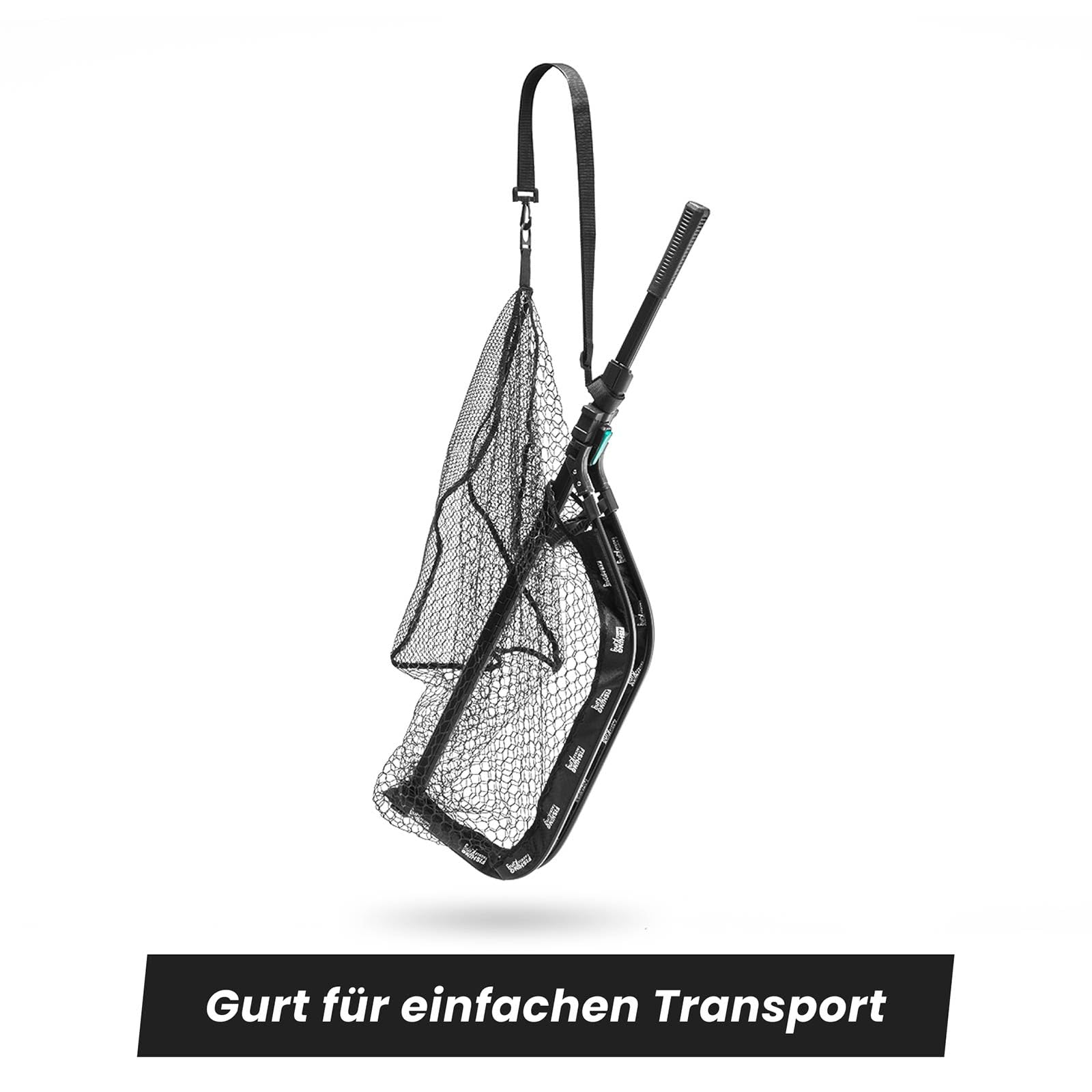 Fishing-King Tackle Angel-Kescher Allround mit Teleskopstange | max. 202cm | Gummierter Unterfangkescher | Für Forelle, Hecht, Karpfen & Co.