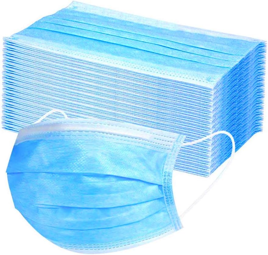 Decdeal Disposable 3 layer Non-woven Anti-Particle Anti-droplet Anti-pollen Dust-proof Breathable Dustproof, Pack of 50