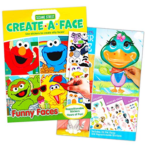 Sesame Street Make a Face Sticker Books for Kids Toddlers -- Set of 2 Books with over 60 Faces and 400 Stickers (Sticker Face Activity Set)