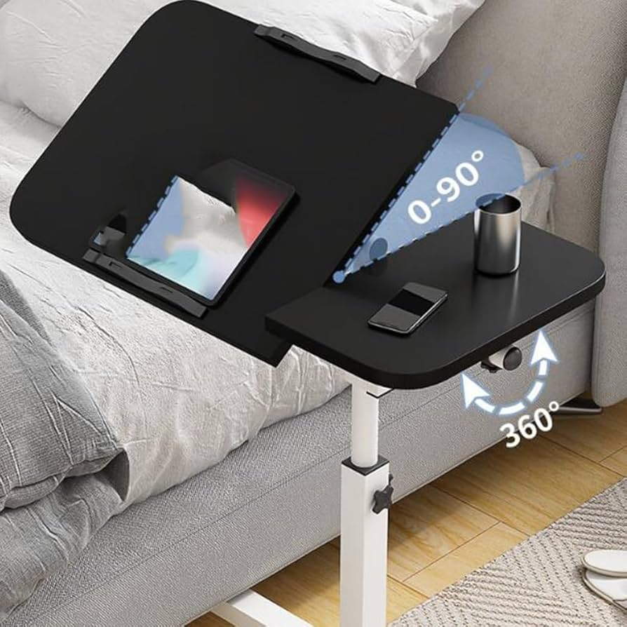 サイドテーブル キャスター付き、タブレットスロット付きモバイル