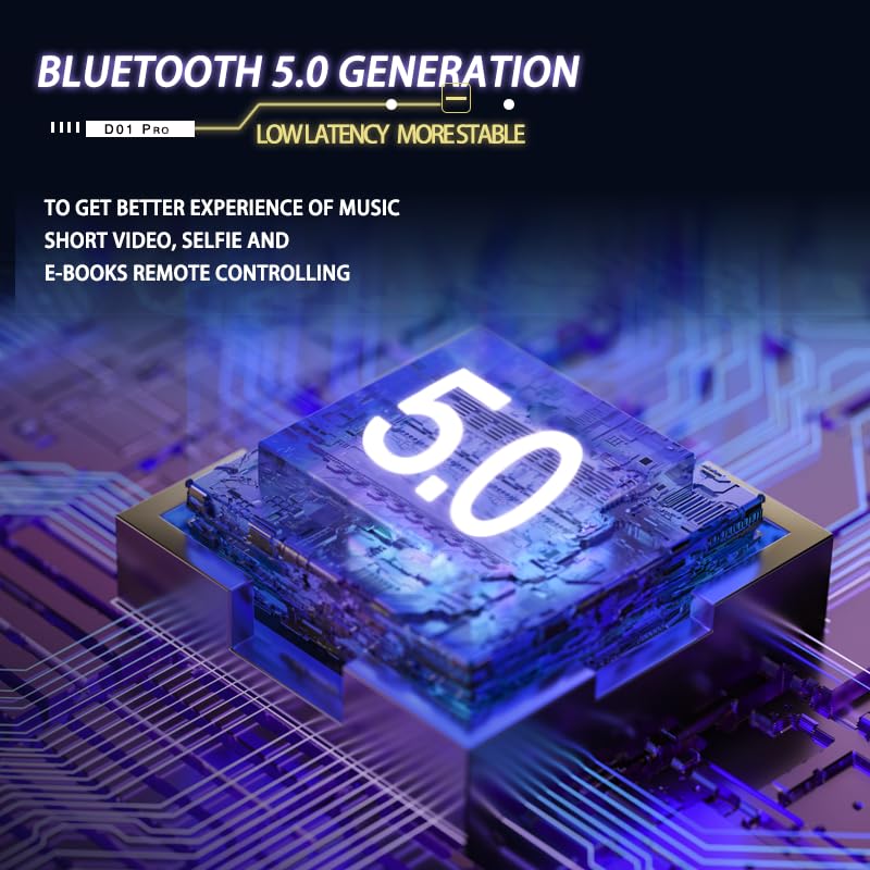 Remote Control Page Turner for Kindle App, Ebook Reading, Bluetooth Wireless Remote Ring for Video Recording & Spotify Music App, TikTok Smart Scrolling Ring for iPhone iPad iOS & Android (Black)