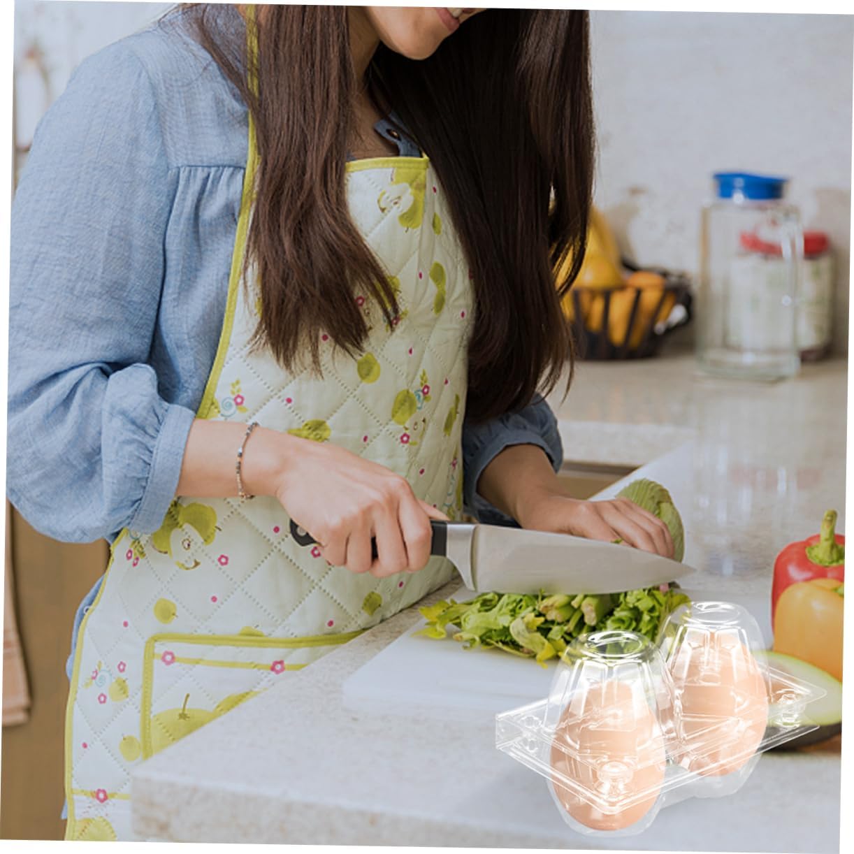 DECHOUS 2-Slot Egg Carton Medium Egg Container for 100pcs Chicken Sturdy Holder for Storage for Refrigerator and Packing