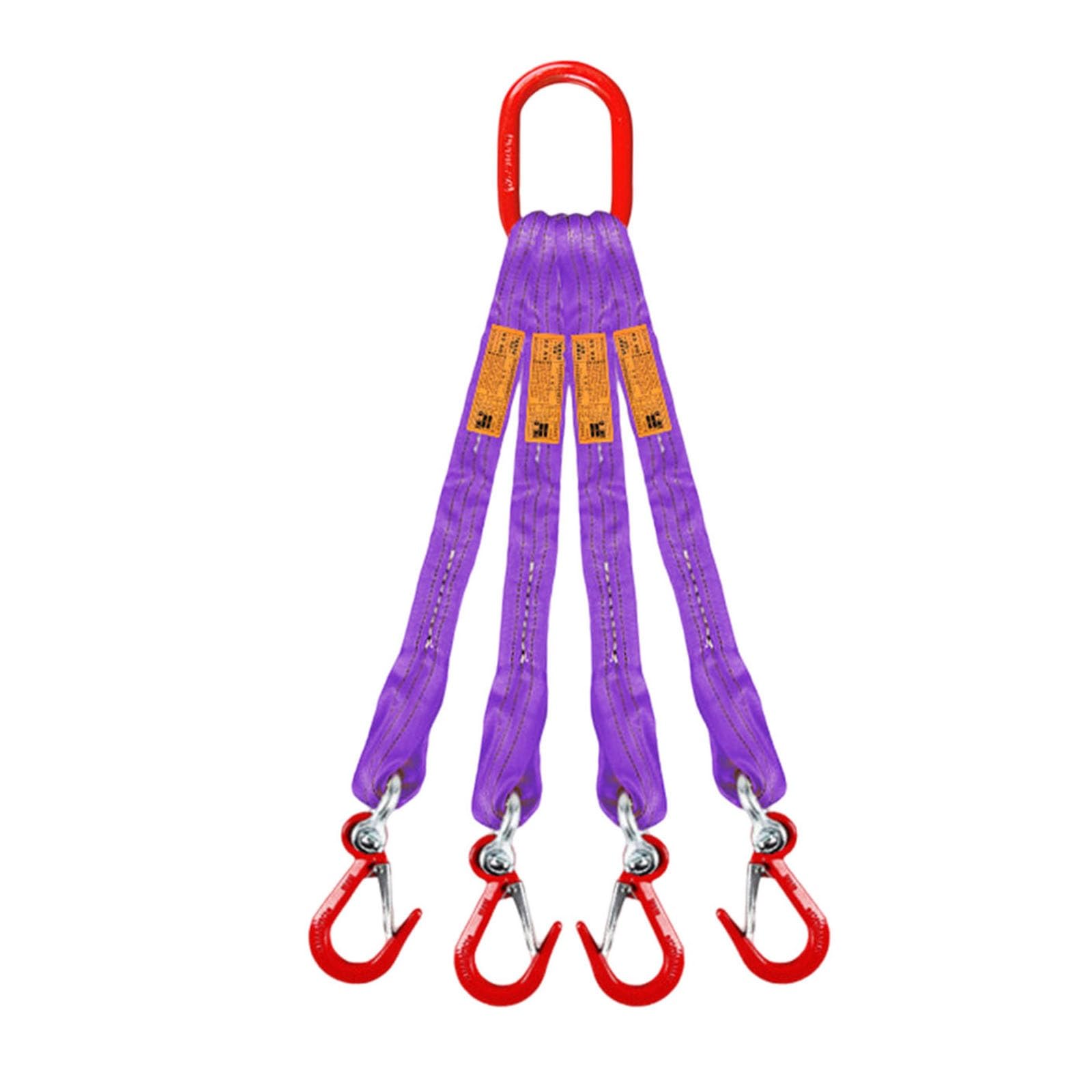 4-strängige Hebebänder mit Haken – 2-Tonnen-Polyester-Hebegeschirr mit Metall-Aufhängering – Anschlagmittel für den Gütertransport und das Handling(1.64ft/0.5m)