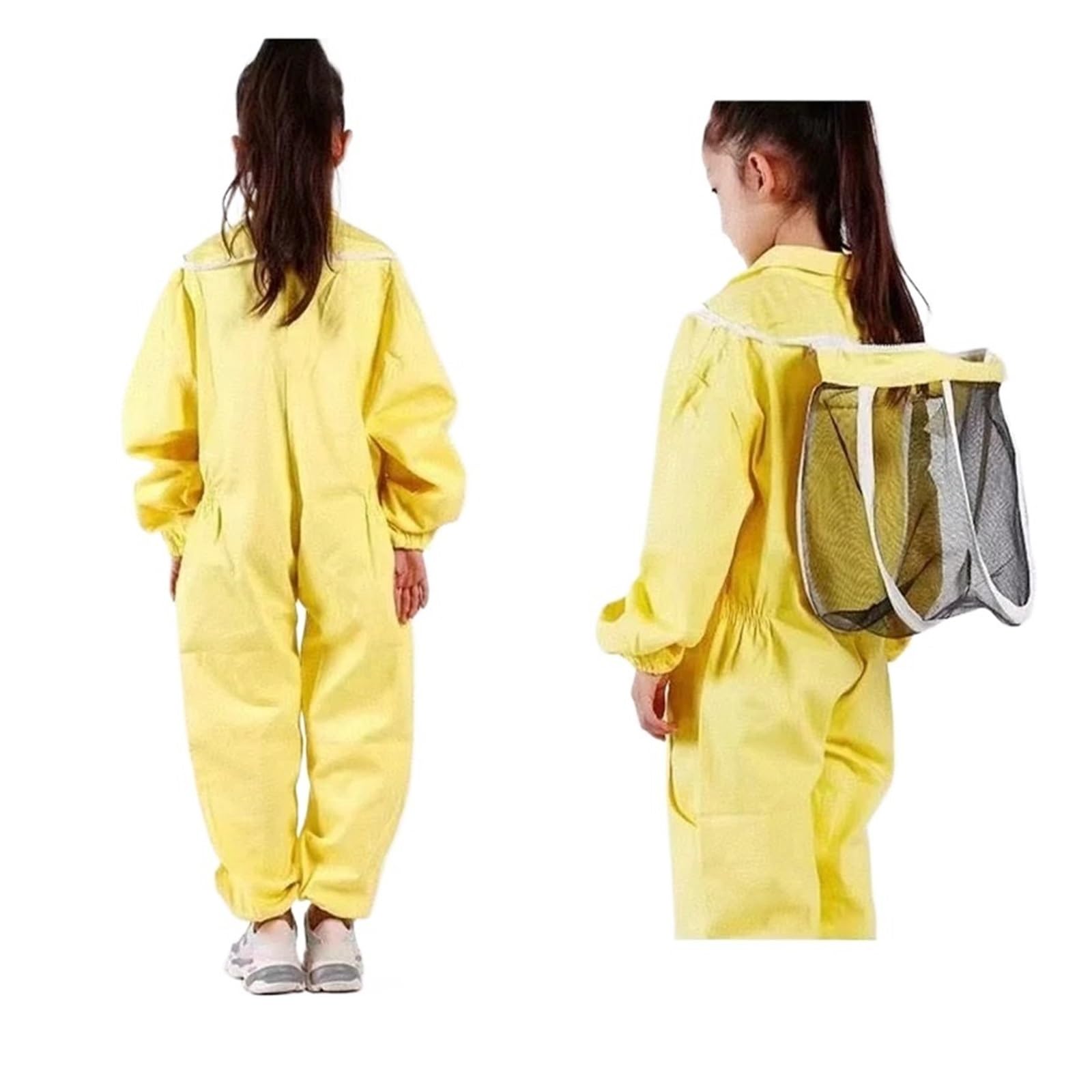 Vêtements d'apiculture Combinaison en coton jaune 1 pièce, combinaison Anti-abeille for enfants, spatiale, casquette, outils for l'culture(80-130cm)