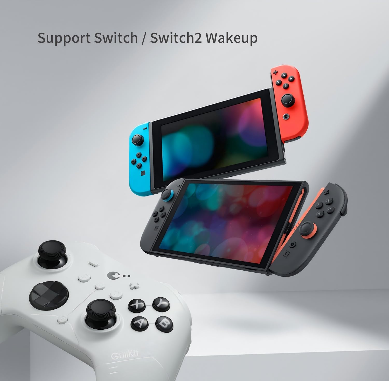 GuliKit ES PRO - Controlador de juegos de PC con cable e inalámbrico para Windows/Switch/Android/Switch 2 Wake-up (negro)
