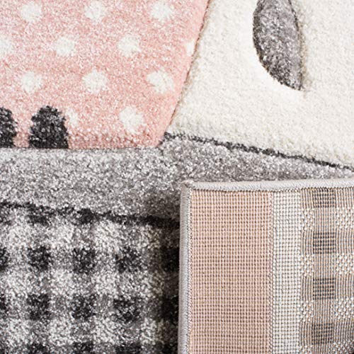 Safavieh CRK127P-4 Carousel Kids Collection Accent Rug - 4' X 6', Pink & Ivory, Animal Design, Non-Shedding & Easy Care, Ideal For High Traffic Areas For Boys & Girls In Playroom, Nursery thumb #5