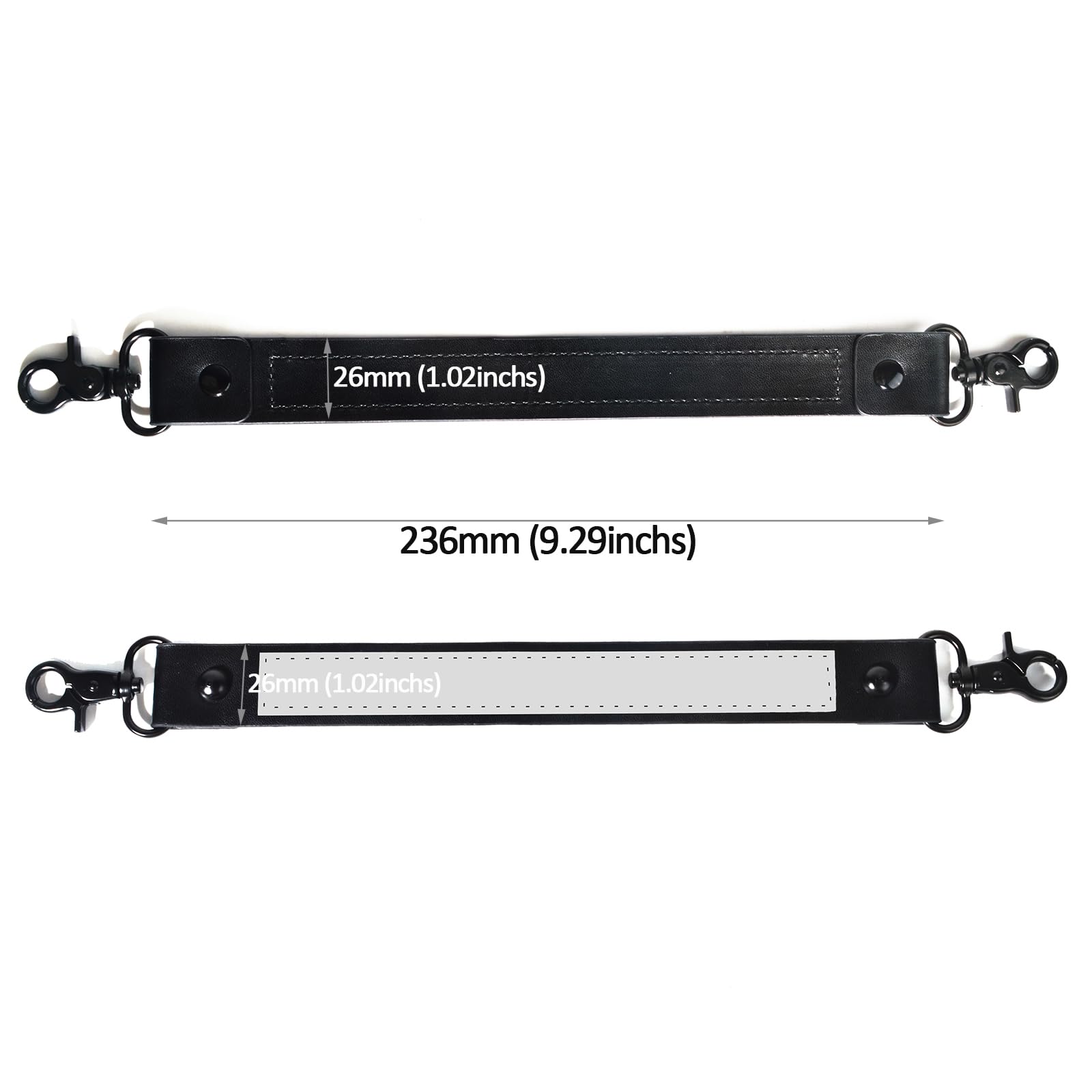 HYS Anti-Sway Leather Security Strap with Reflective Trim, Heavy-Duty Metal Hardware for Firefighter Radio, Holsters & Tactical Gear, Secures Radio/Holster Close to Body (Fits Most Radio Cases & Bags)