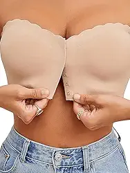 Sutiã push-up sensual sem alças – confortável e sexy, Bege, M