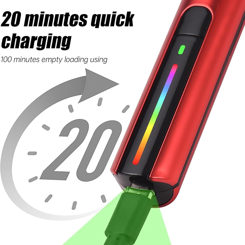 loweo Ponceuse de Détail Alternative, Stylo de Ponçage à Chargement USB, Papier de Verre Coloré Sans et Auto-Adhésif Réglable à 3 Vitesses