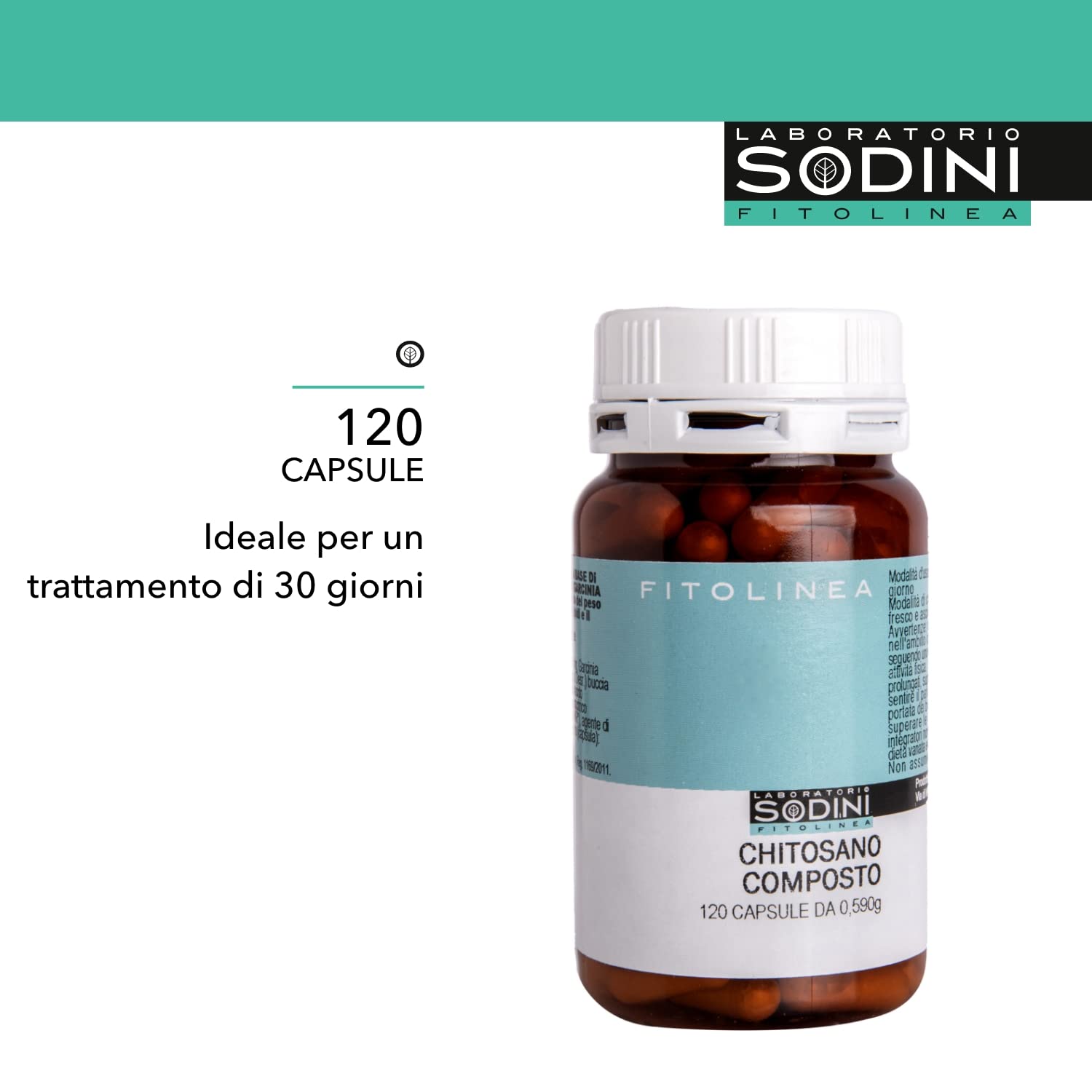 Chitosano Composto 120 Capsule - con Garcinia Cambogia e ViT. C - a Base di Estratti Vegetali