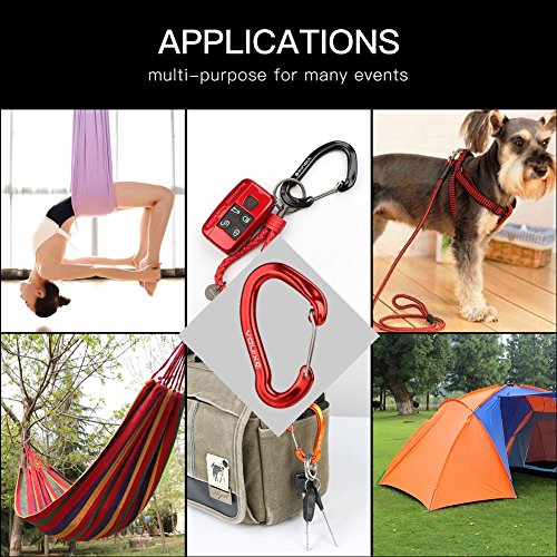 XINDA Wire Carabiner Clips - Small Aluminium Alloy Carabiners Keychain for Camping,Hiking,Fishing,Outdoor,16KN/3597lb Heavy Duty Caribeaners for Hammocks,Swings,Dog Leash