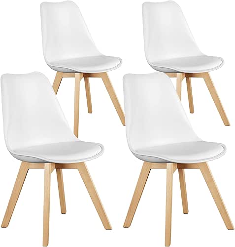 Sweetcrispy Dining Chairs Set of 4, Kitchen Room PU Leather
