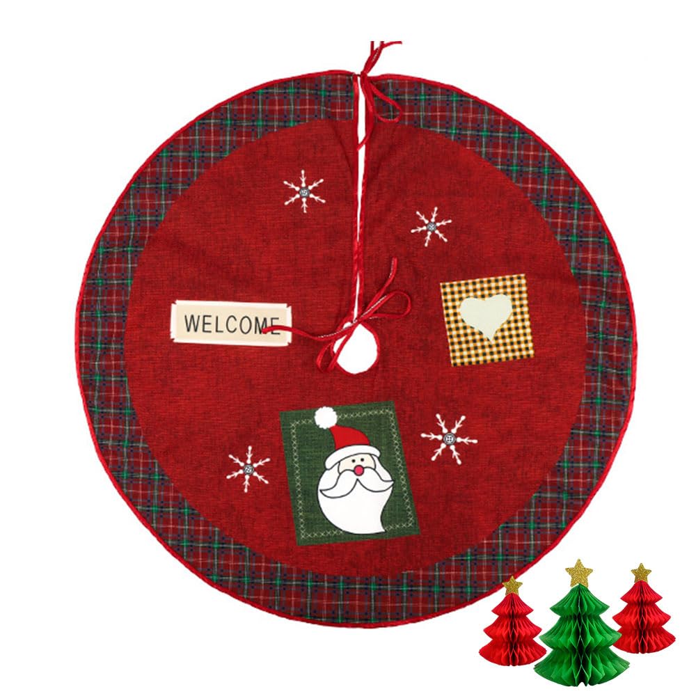 Chickwin Gonna Per Albero Di Natale In Peluche 90cm | Tappeto Rosso Con Decorazioni Incluse | Natale