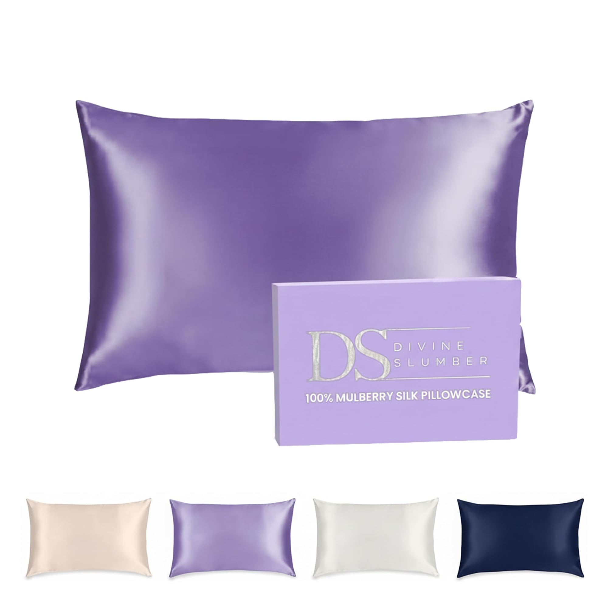 Divine Slumber Silk Pillowcase - 100% Pure Mulberry Silk - 22 Momme 6A High-Grade Fibers - Hypoallergenic Pillow Cover for Hair & Skin - King Pillow