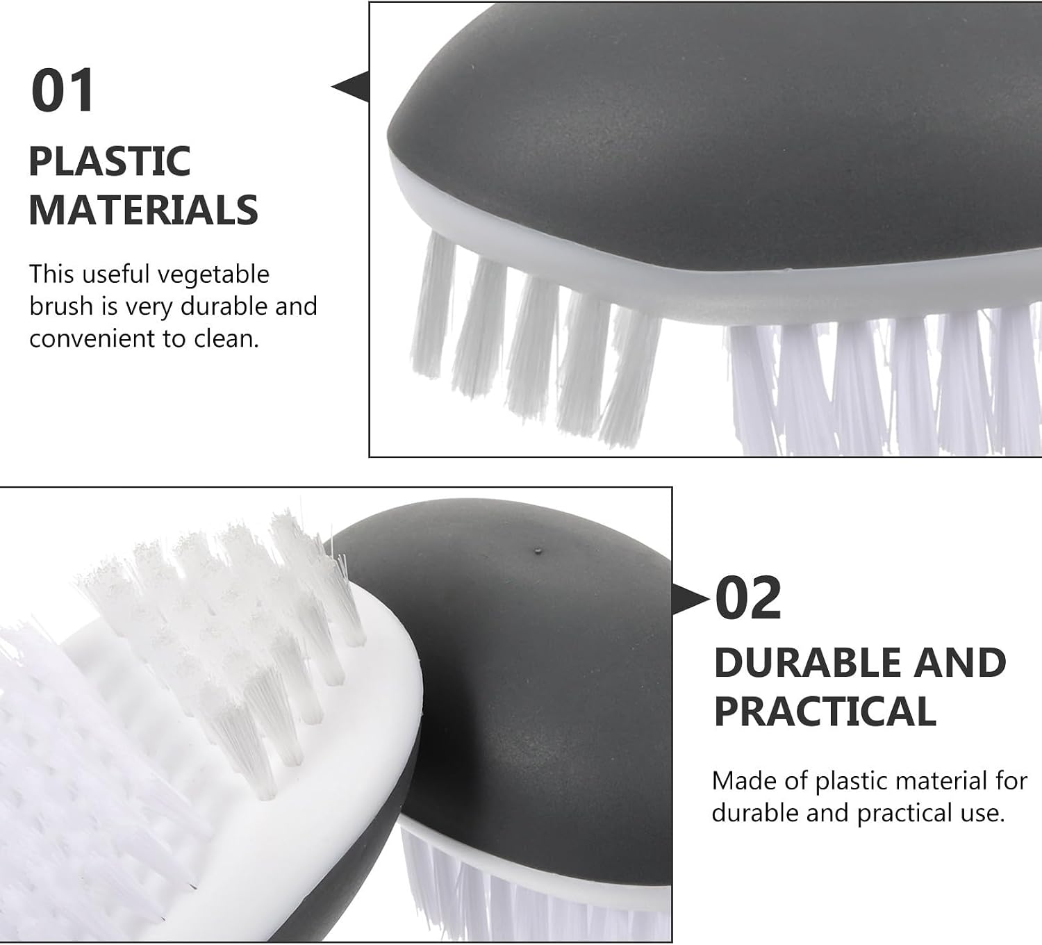 2pcs Vegetable Brush Multi Functional Plastic Cleaning Brush for Food