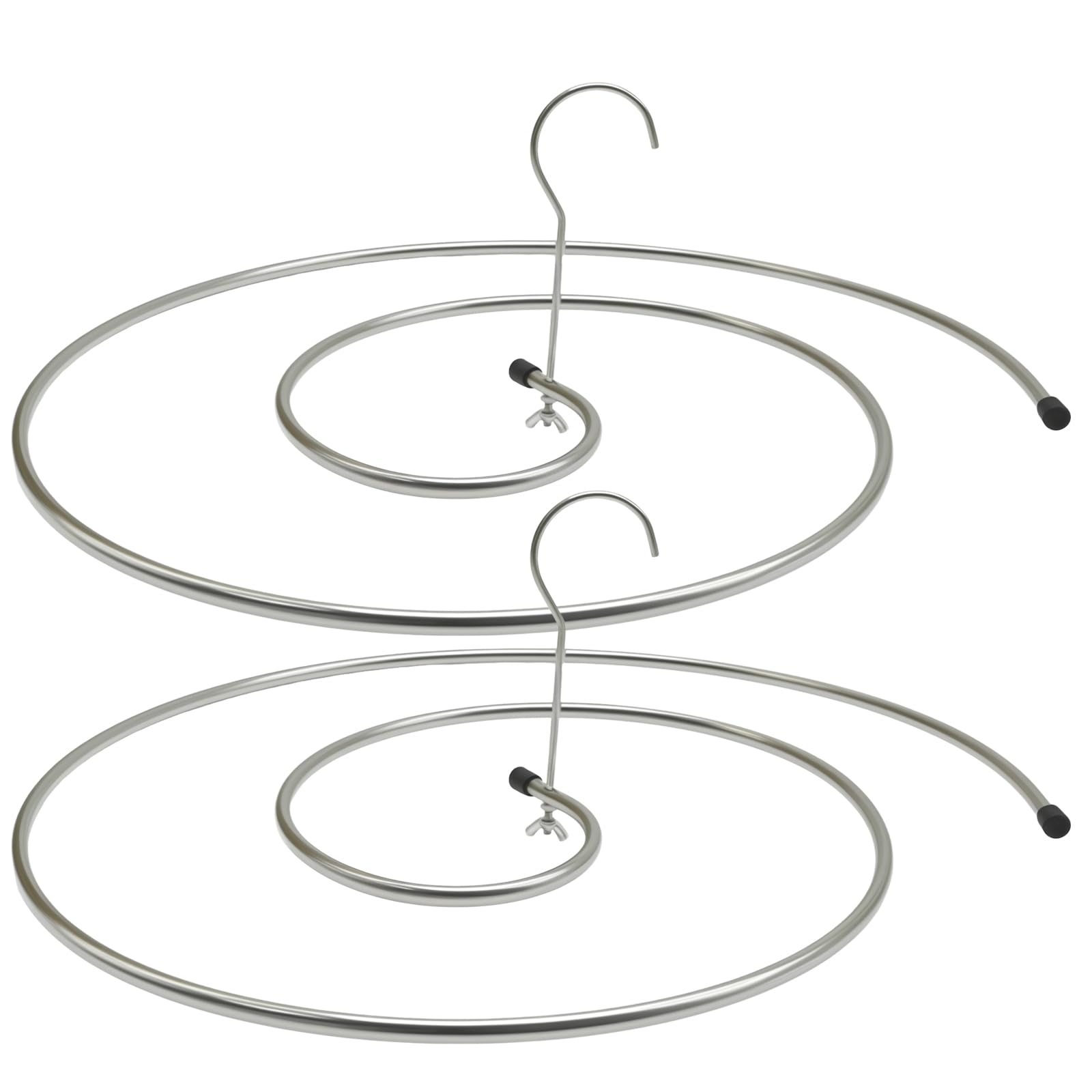 Ollanoos 2Pcs Stainless Steel Spiral Sheet Hangers, Space Saving Drying Mount Laundry, Spiral Drying Rack for Organizing Bedding, Blankets, Tablecloths & Fabrics