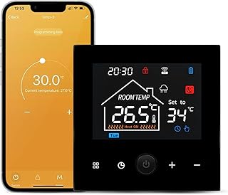 DEWIN Thermostat Smart, WiFi Smart Thermostat Wandmontierter Boiler-/Heizungs-Timer Programmierbarer Temperaturregler
