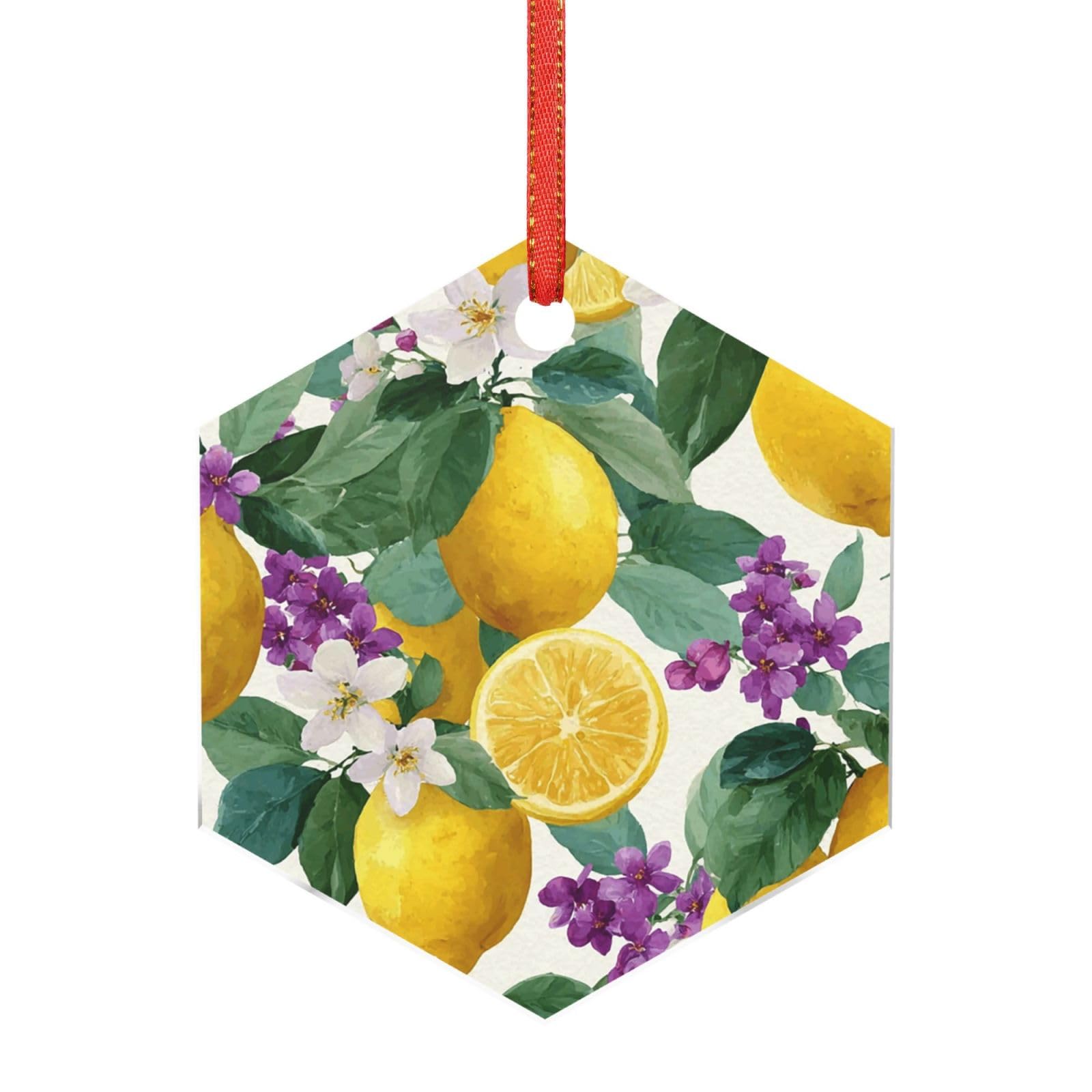 Acrylic Ornament Christmas Tree Decoration Clear Round Pendant with Red Ribbon Green leaves Christmas Ornaments Indoor Outdoor Hanging Acrylic Pendants for Xmas Party Decor