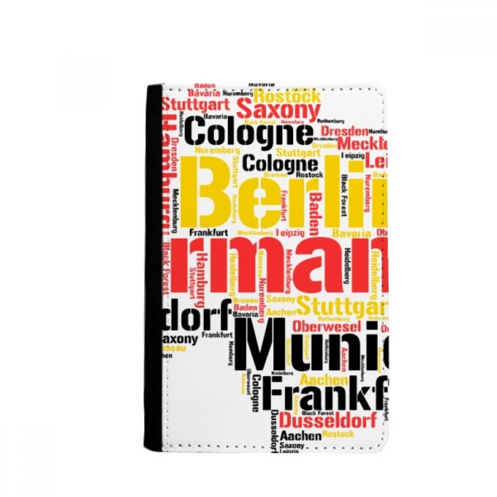 DIYthinker Germany City Name Map Style Illustration Passport Holder Notecase Burse Wallet Cover Card Purse