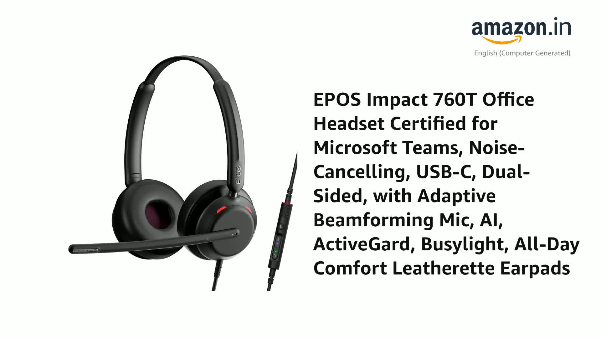 EPOS Impact 760T　オフィスヘッドセット Amazon.co.jp: EPOS Impact 760T オフィスヘッドセット