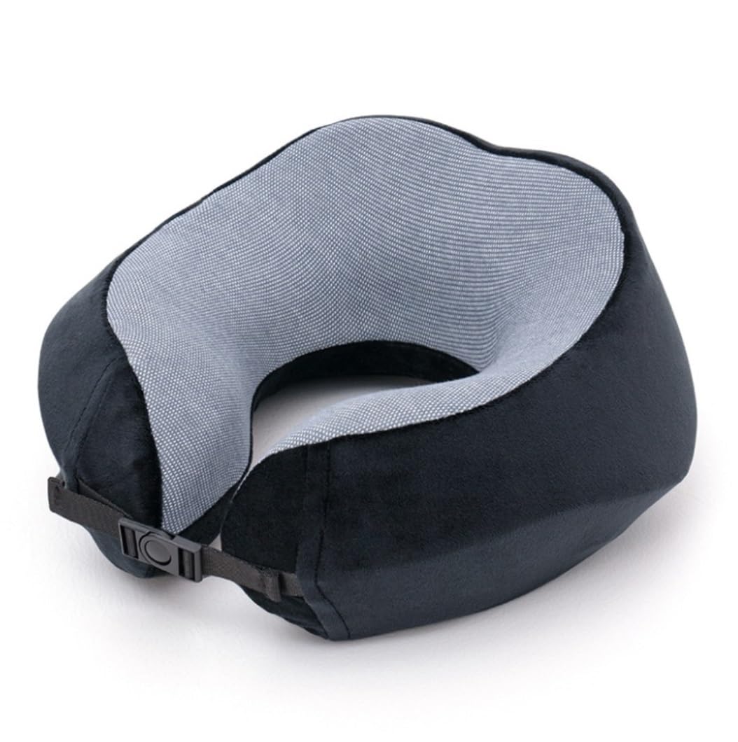 Poduszka Podróżna Poduszka Podróżna Z Pianki Memory Foam, Bawełniana Poduszka Podróżna Na Szyję Ze Zdejmowanym Pokrowcem Do Samolotu Poduszka na Kark(Black)