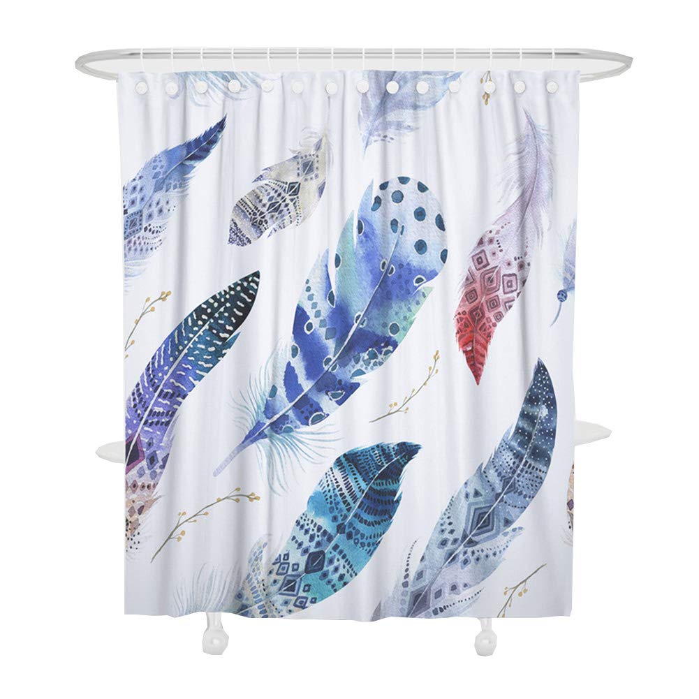 Rideau De Douche 3D Plume Plumage Imprimé Rideau De Douche