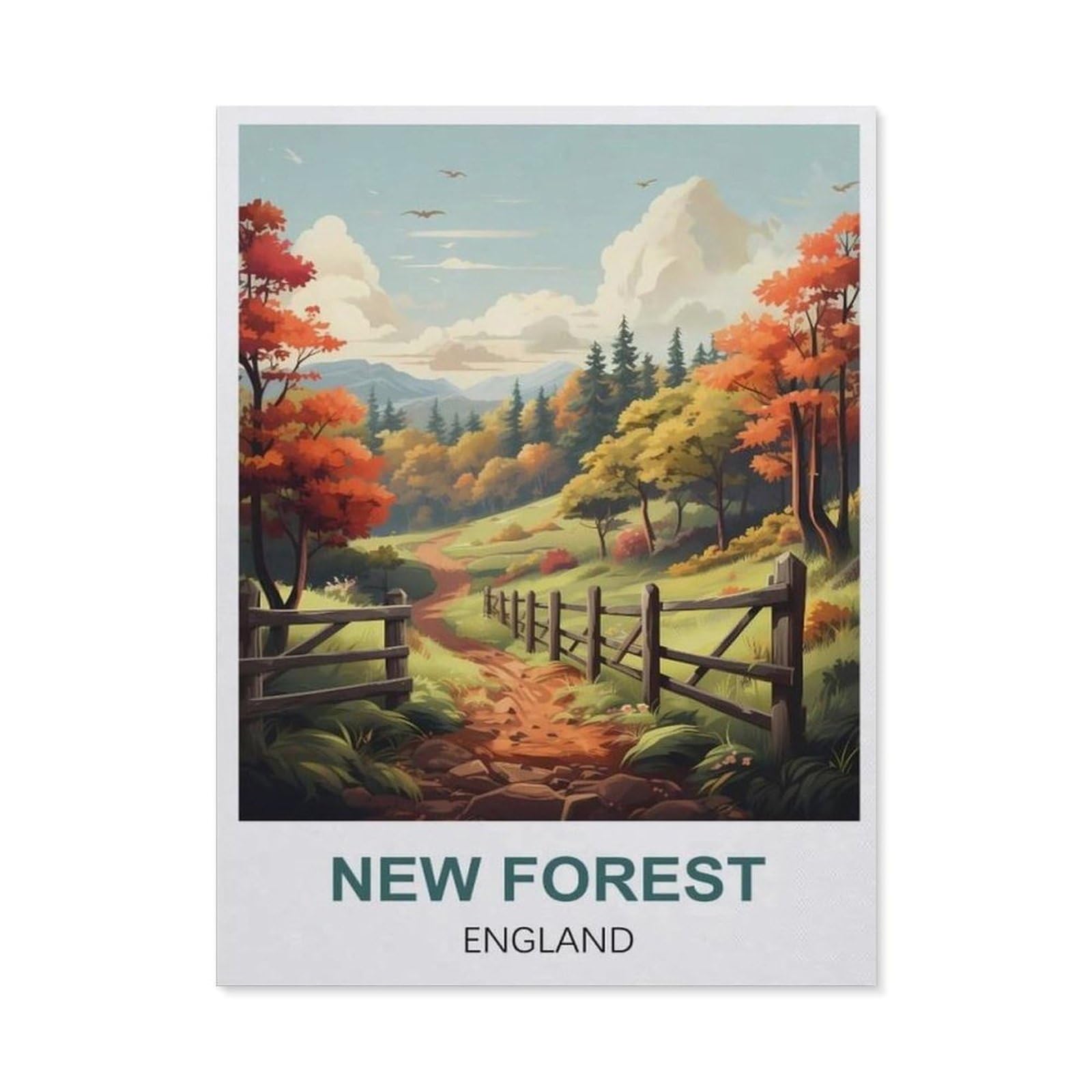 BEAYODKP DIY 5D Diamond Painting，New Forest England（30x40cm）