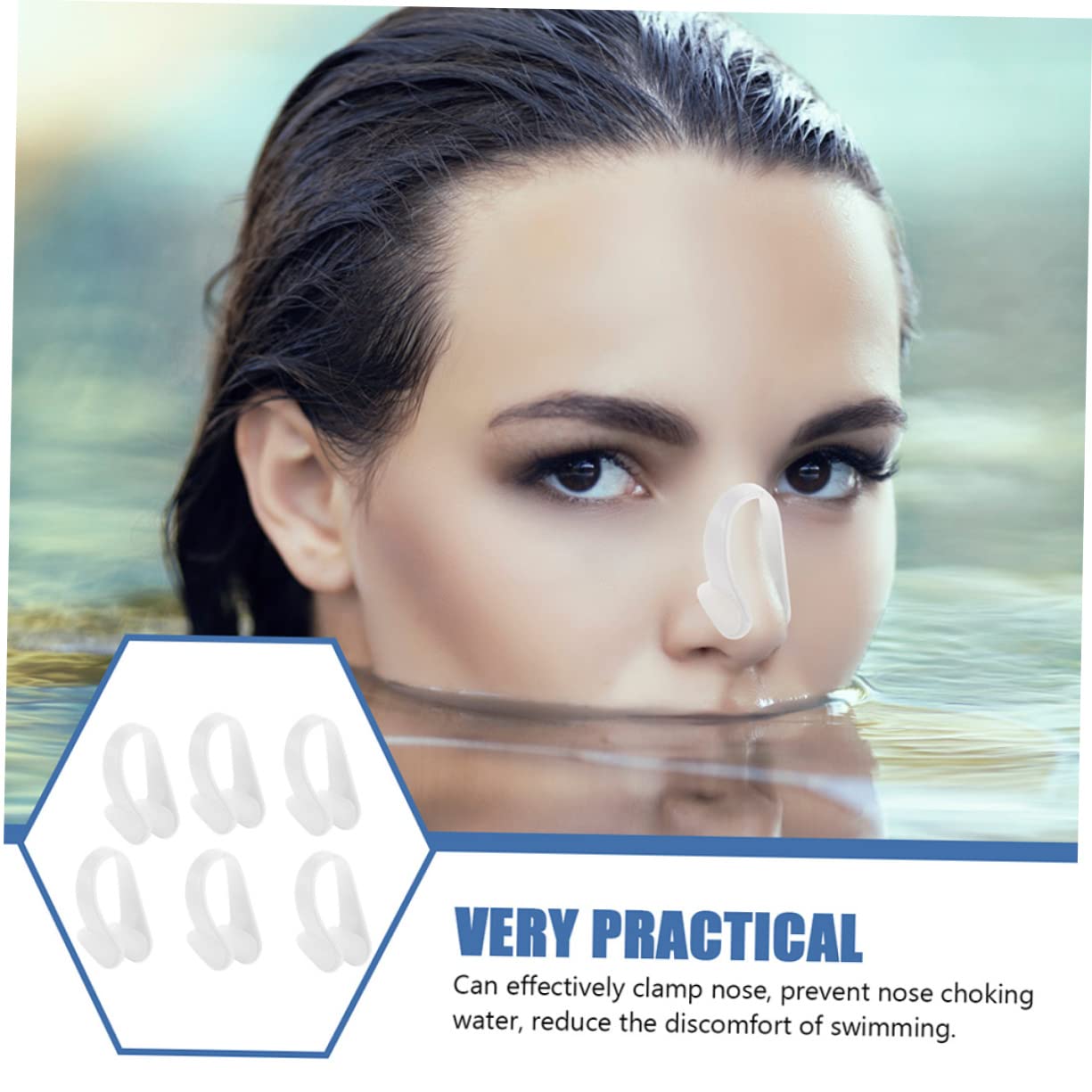 Clip Nasal De Natación Resistente De Unidades con Estuche Accesorio Conveniente para Nadadores Previene La Entrada De Agua Adultos Diseño Ergonómico Y Piel Color