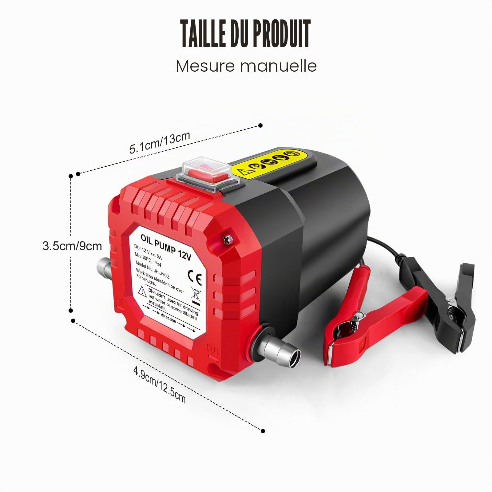 Pompe d'aspiration d'huile 12V 100W essence diesel fioul abzieher transfert pompe à huile auto