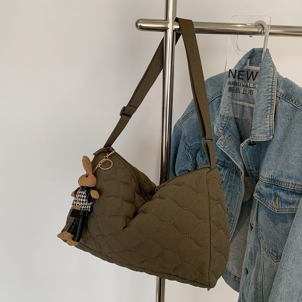 Wyściełana torba na ramię z regulowanym paskiem torba crossbody - diament