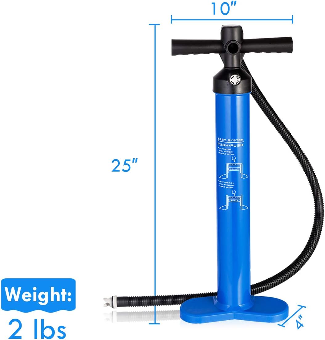 Goplus Double Action Hand Pump with Pressure Gauge for Inflatable Paddle Board Boat SUP