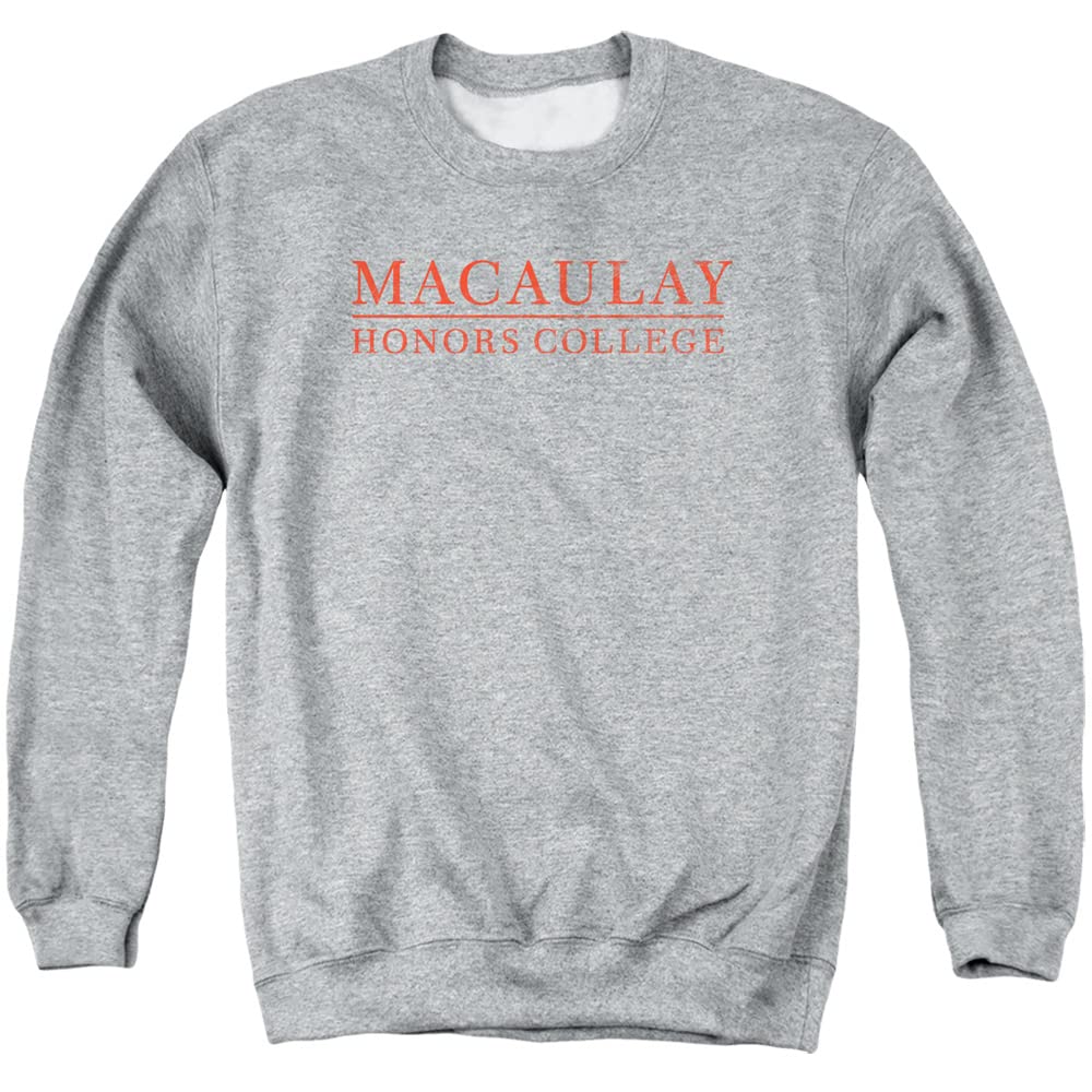 LOGOVISION Macaulay Honors College Official Distressed Primary Logo Unisex Adult Crewneck Sweatshirt