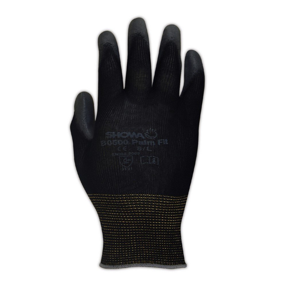 Showa Gloves BO500B-XL SHOWA Best Glove BO500B Polyurethane Coated Gloves, XL, Black (Pack of 12)