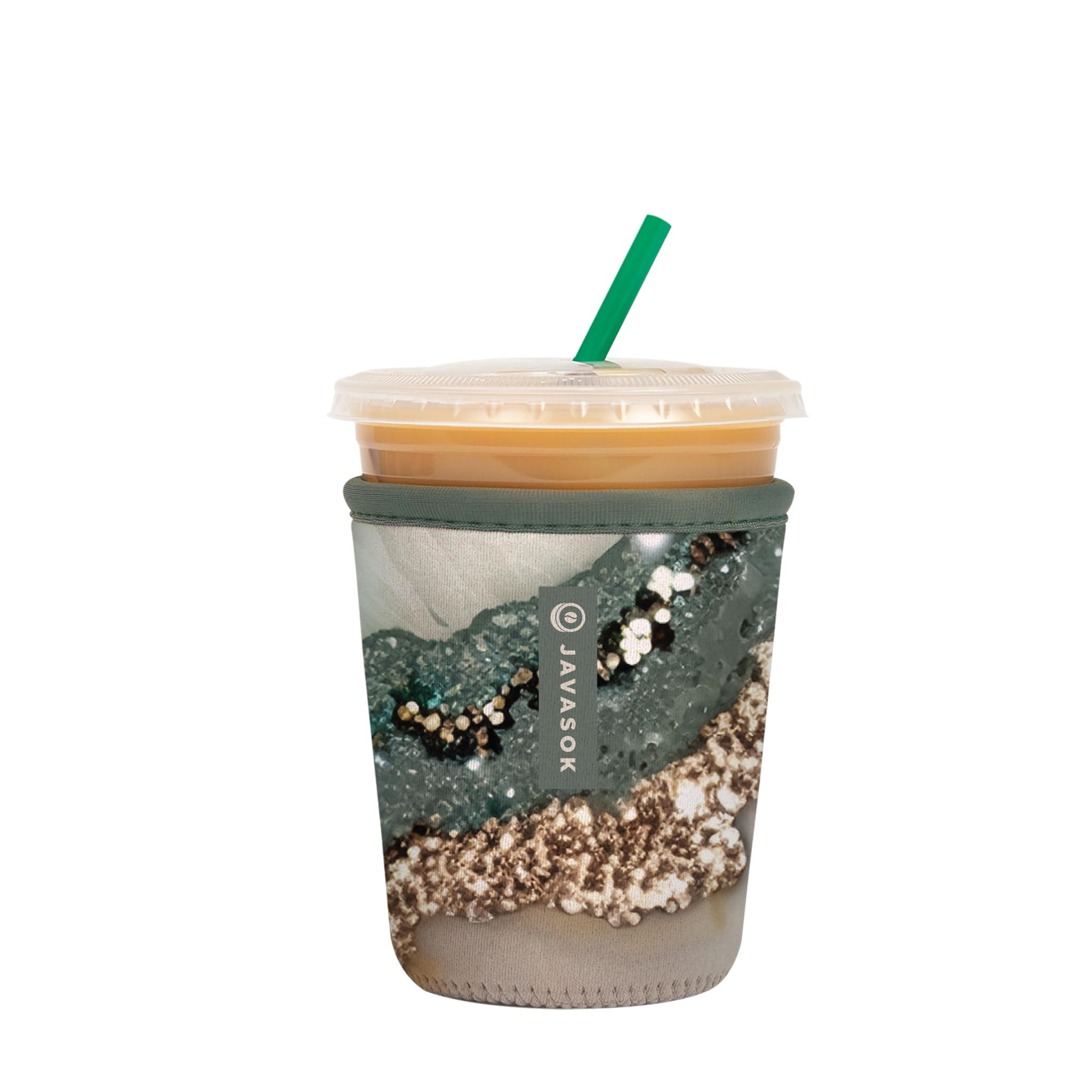 Sok It JavaSok Iced Coffee &amp; Cold Soda Insulated Neoprene Cup Sleeve (Crystal Crush, Small: 16-20oz)