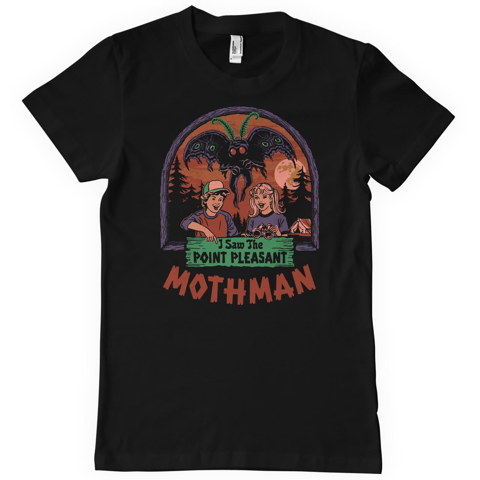 Steven Rhodes Men's Black Officially Licensed I Saw The Point Pleasant Mothman T-Shirt (Black), Large
