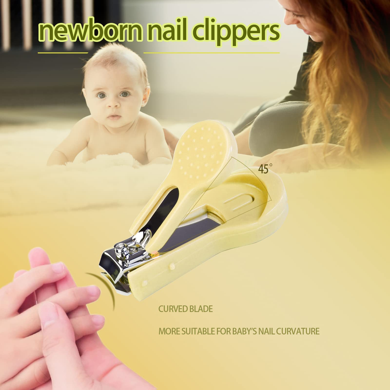 ZELIN YE - Kit de aseo para bebé, 8 en 1, cepillo de pelo de bebé, cortaúñas, limpiador de nariz, cepillo de dientes para dedos, tijeras de uñas, kit de manicura para el cuidado del bebé, mantener