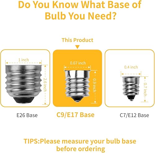 Miniatura 3 de Meconard Bombillas LED C9 de repuesto para Navidad, bombillas LED inastillables C9 para luces de Navidad para interiores y exteriores, base