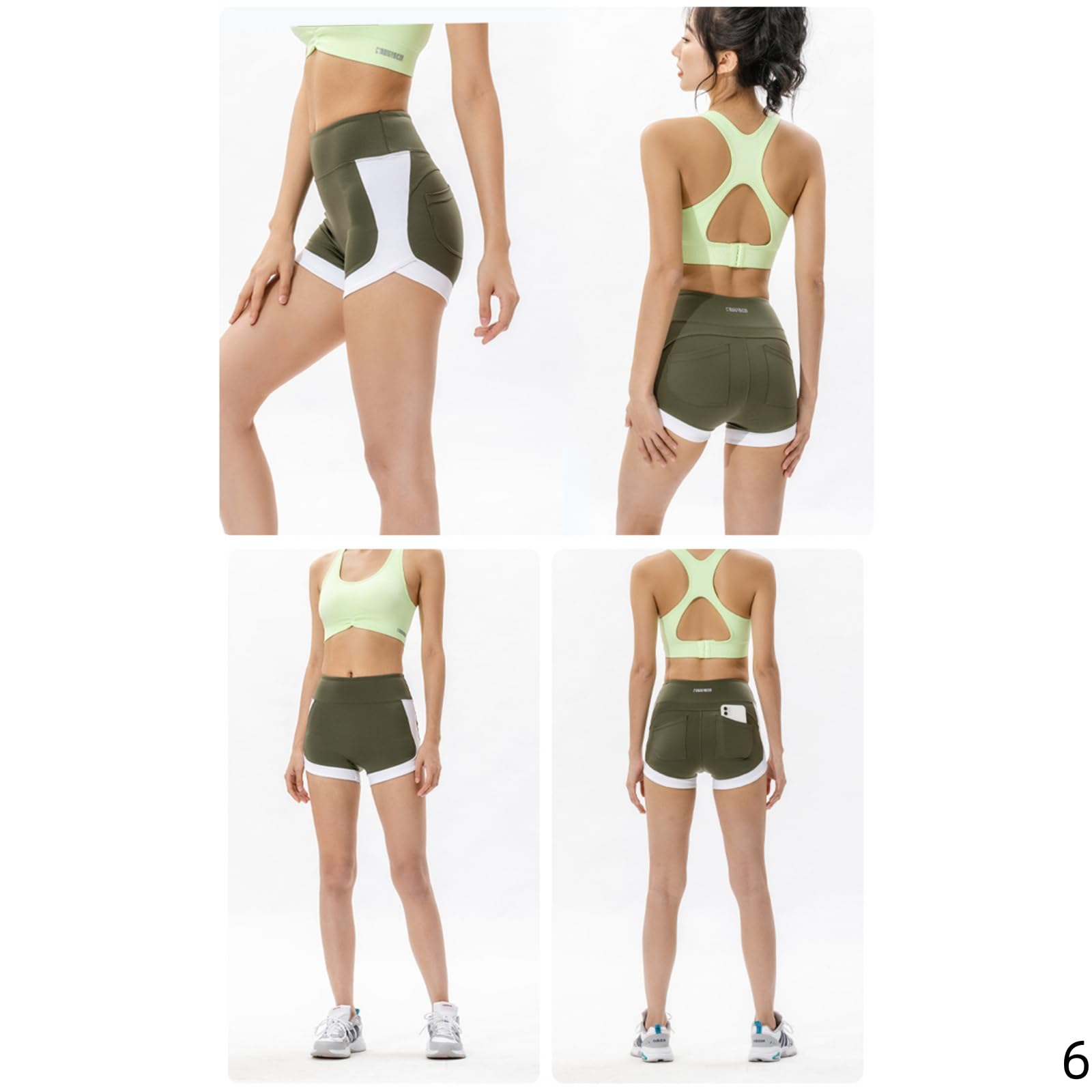 Shorts Donna Pantaloncini di Fitness Sportivi Estivi per Le Donne Ad Alto Numero Anca con Tasche Elastico Asciugatura Rapida Elastica-Blu-m