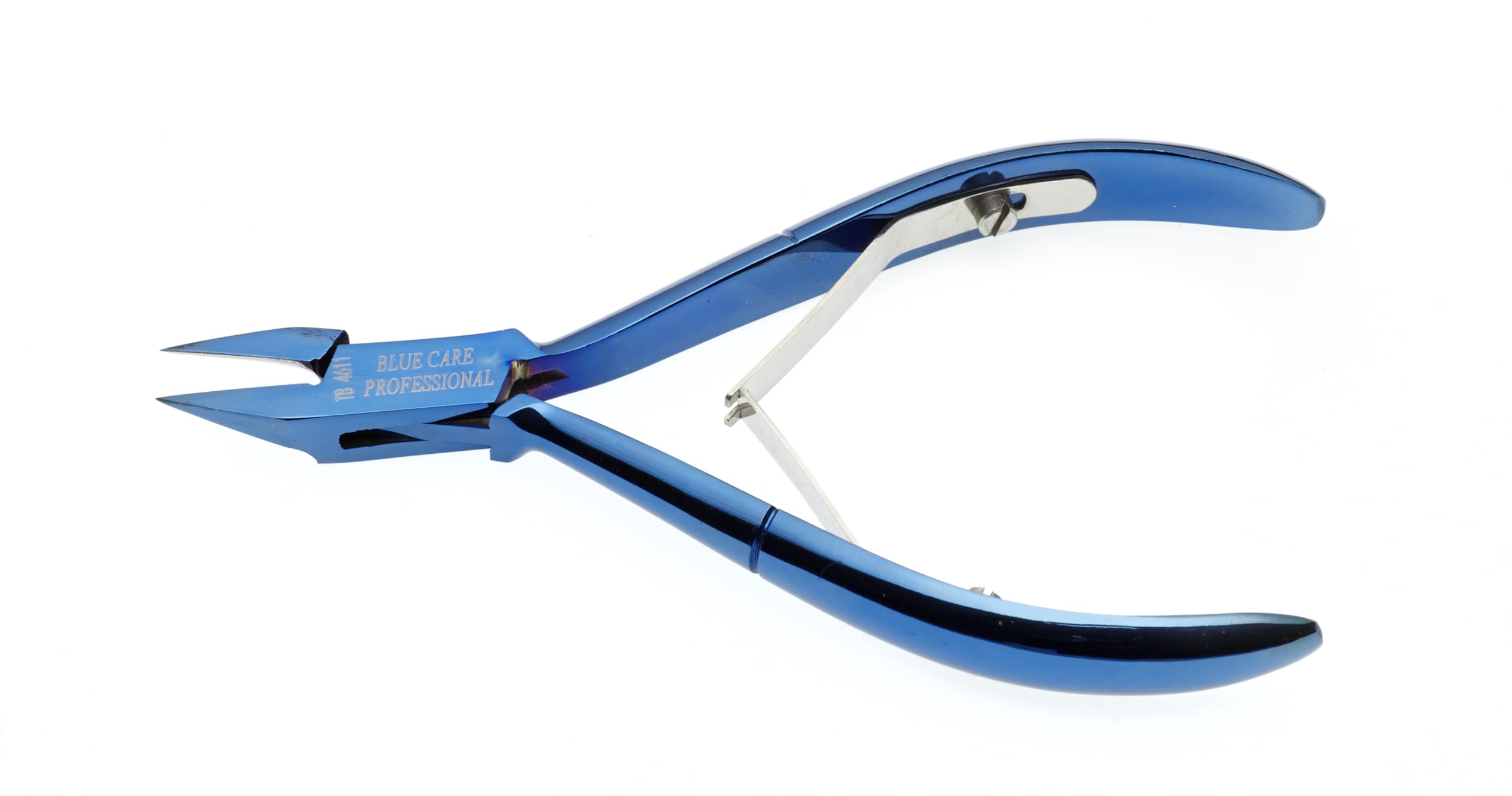 FERME BLEUE | Pince à ongles incarnés en acier inoxydable titane cm 11 Pince à ongles incarnés en acier inoxydable titane, encastrée, à double ressort et à verrouillage de sécurité. CT 4611