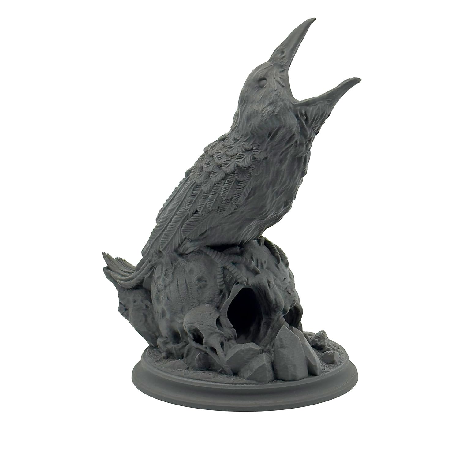 Rabe auf Totenkopf Würfelturm für Würfel bis 25mm | DND Raven Dice Tower Made in Germany | Tabletop RPG Pen & Paper DSA Gothic Fantasy | Deko zum Bemalen | Geschenk Rollenspieler