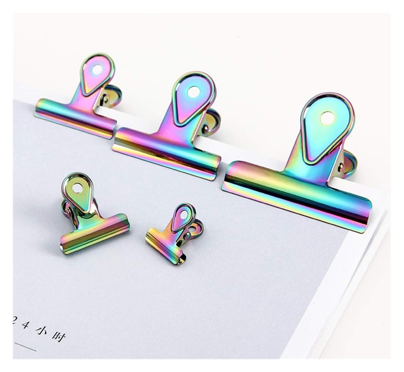 Binder-Clips, Binder-Clips, Metall-Foldback-Clips, Büro-Ordner, Papierschnitt-Clips mit bunten Clips, Bilder, Fotos, Gelddateien, Clip – mehrere Größen(6.5cm)