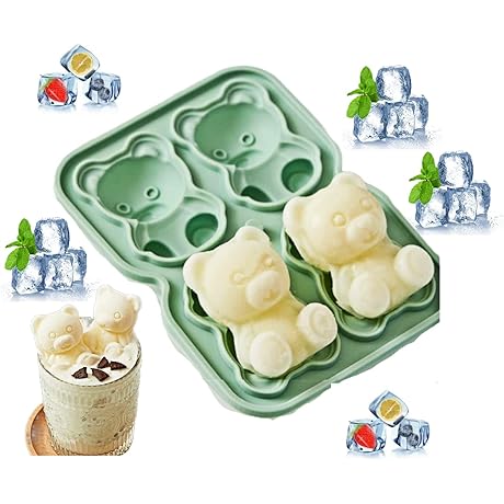 3D Bear Mold- Ice Cube Mold for Kids, Whiskey