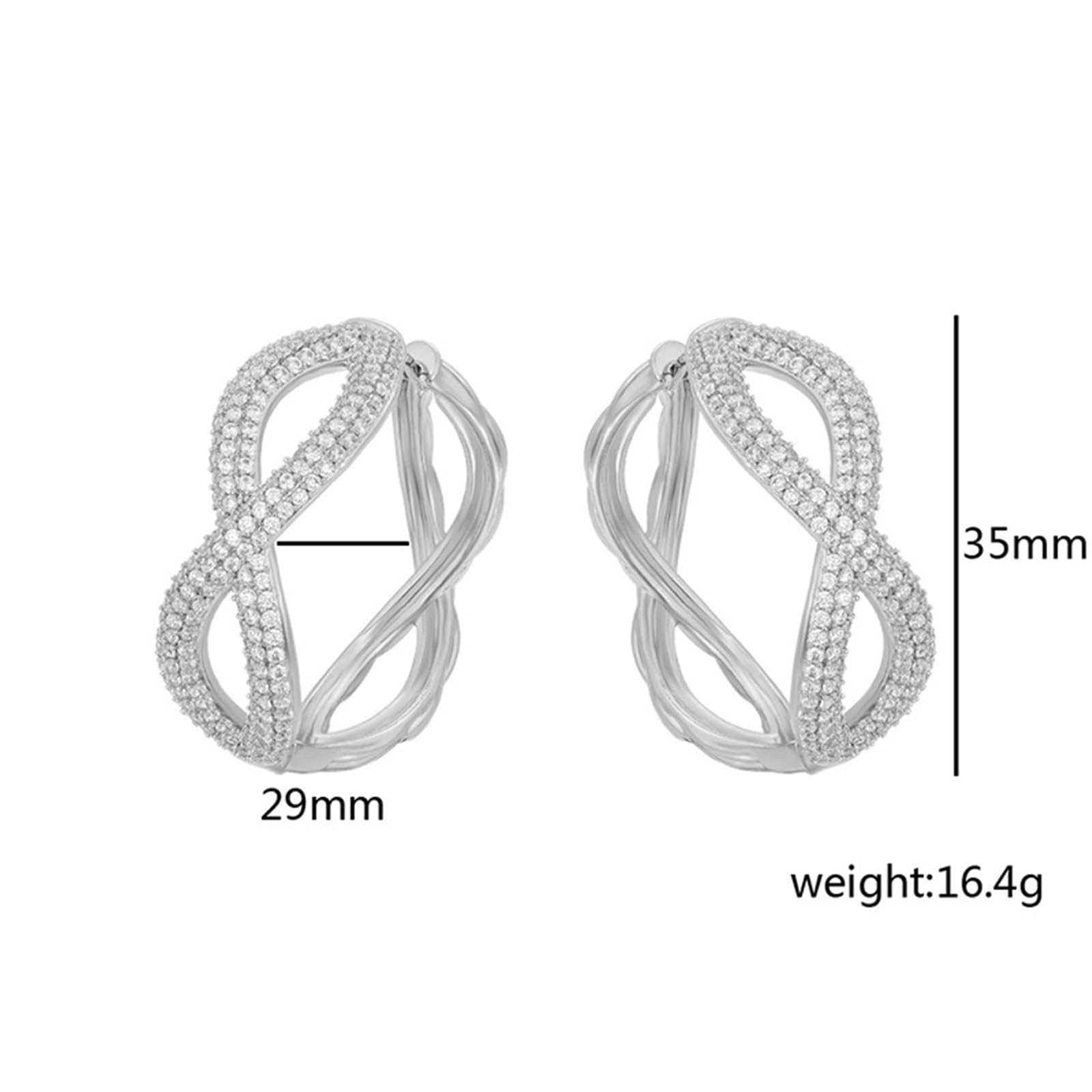 Pendientes de infinito con moissanite para mujer