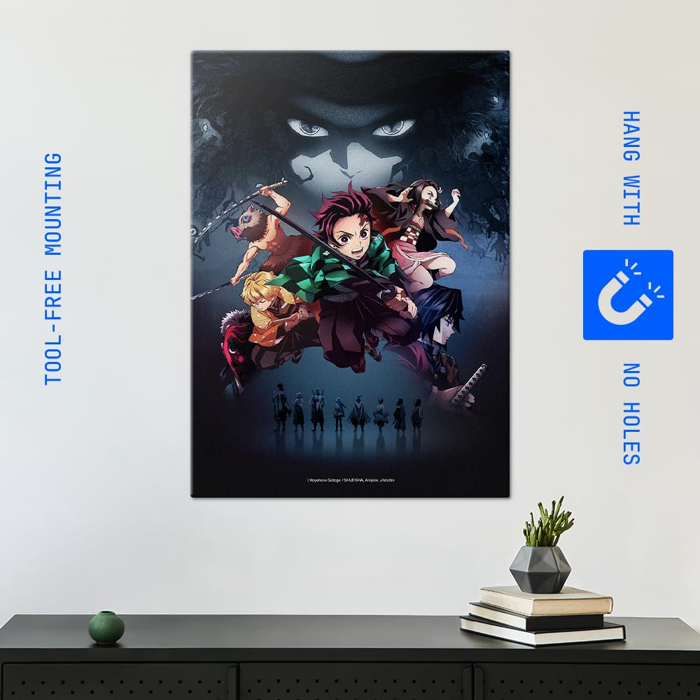 Displate Metallposter Demon Slayer - Characters Plakat - Wandbilder Anime Deko Bilder für Manga Wohnzimmer Schlafzimmer - Geschenk - Wanddeko Poster 48 cm x 67.5 cm