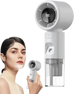 Genérico Ventilador Portátil Con | Ventilador con Pulverizador de Agua y de Nebulización | Mini Pantalla Digital Para Viajes, Camping Y Maquillaje Unisex