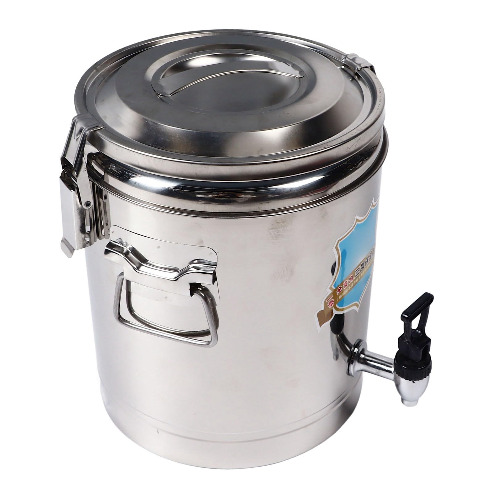 Récipient à Soupe Isotherme 10 L, Seau à Glace en Acier Inoxydable, Distributeur de Boissons Commercial, Grande capacité, Acier Inoxydable 304, Excellente Isolation, avec Robinet et