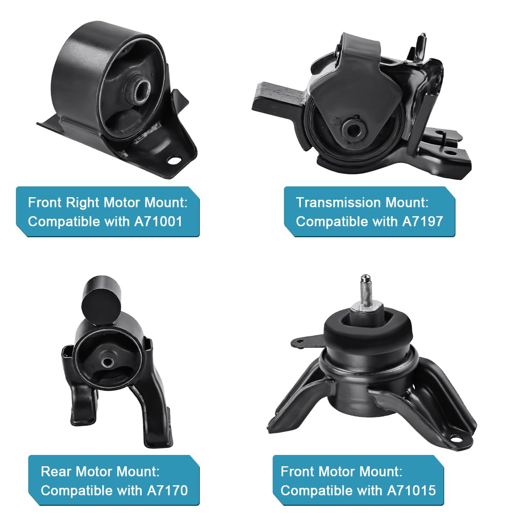 ONNURI For 2006-2010 Hyundai Sonata 2.4L Front ＆ Rear エンジン モーター マウント Set 2pc : A7162 A7168 - K1276 ONNURI Rear Engine Motor Mount For 2006-2010 Hyundai Sonata 2.4L