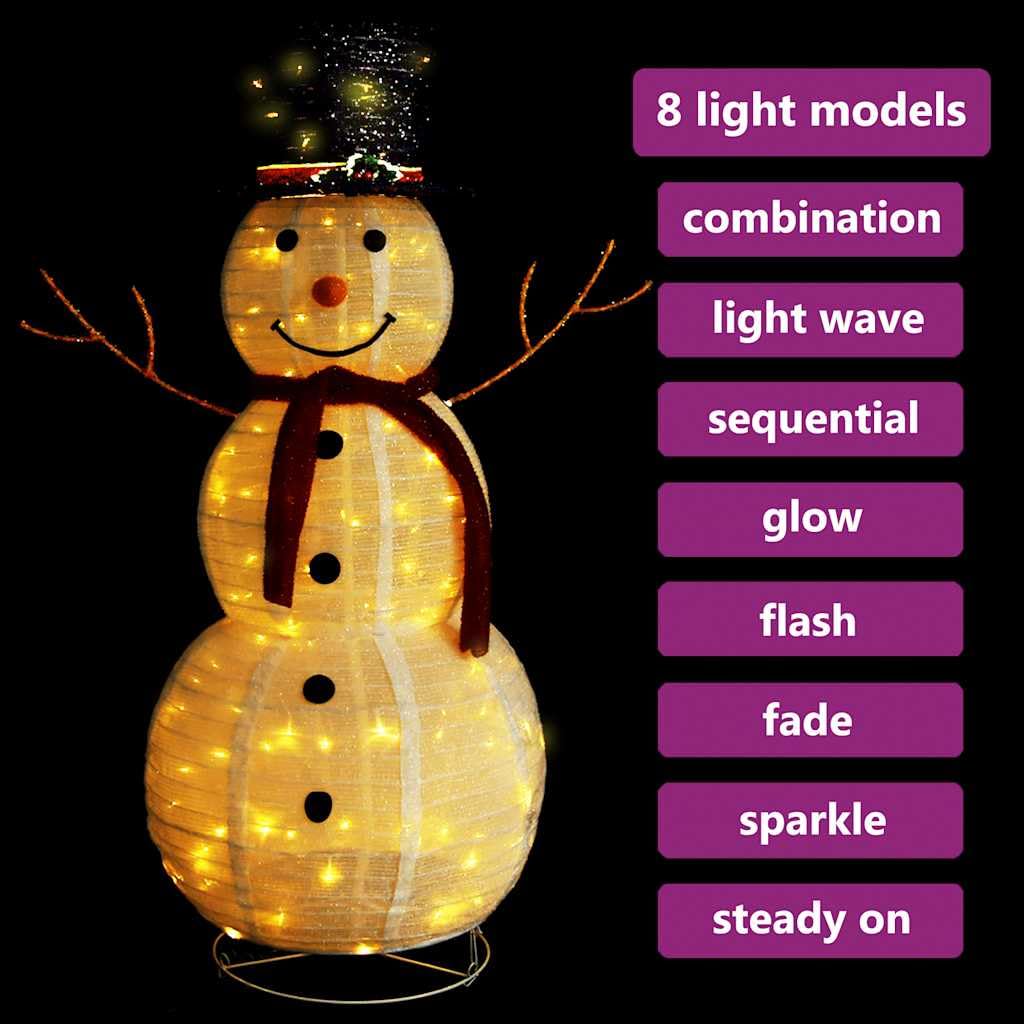 Figura decorativa de muñeco de nieve de Navidad, tela de lujo LED, 120 cm