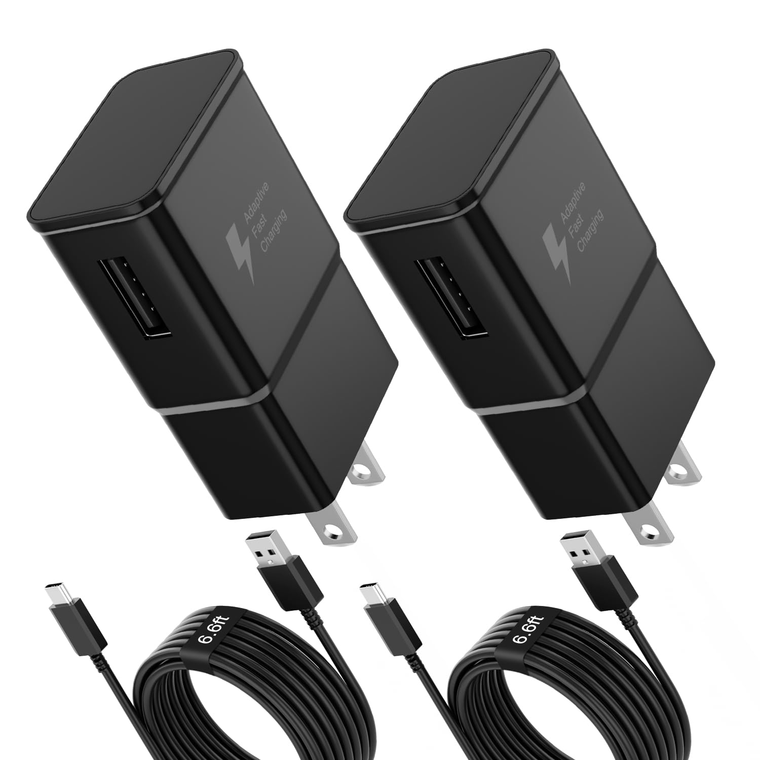 Cargador tipo C, carga rápida, paquete de 2 cargadores USB C Android de pared para teléfono y cable de carga de 1,8 m para Samsung Galaxy S26/S25/S24/S23/S22/S21/S20/S10/S10/S10E/S9